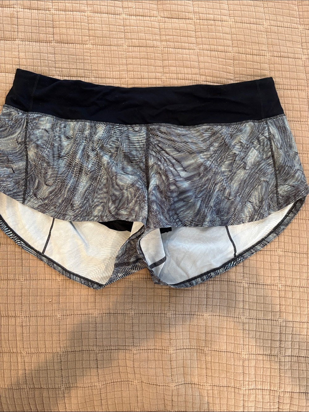 lululemon athletica Black Waist Gray Marled Women's Running Shorts